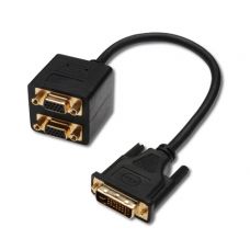 0.2M DVI-I M (24+5) TO 2 x SVGA HDD15F Splitter Cable