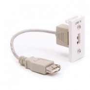 USB 2.0 A to A Coupler Module 25x50mm White