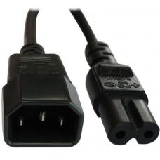 IEC Male (C14) - IEC Female (C7) Power Extension Cable 2m