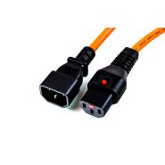 IEC (C14) to IEC Lock (C13) Orange Cables