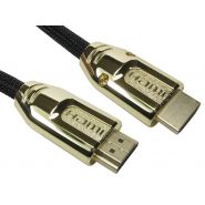 HDMI Braided Cable, Full Metal Gold Shielded