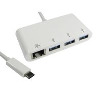 USB Type C to USB3 3 Port Hub with Gigabit Ethernet