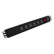 Horizontal PDU with 6 x Dual 3.4A USB Chargers