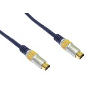 Mini 4 Pin Male to Male SVHS OFC (Oxygen-Free Copper) Gold Cable