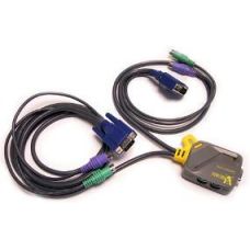 2 Port Compact KVM Built-in Cables, PS2