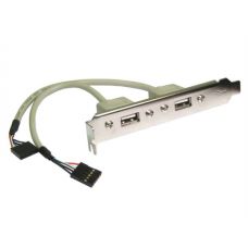 USB2.0 Twin Plate with 5 Pin Headers