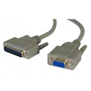 2m 9 Way Female to 25 Way Male Serial Cable