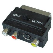 Scart to 3xRCA Switchable Gold Adaptor